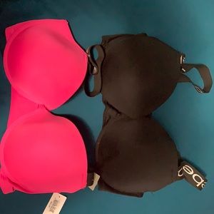 NWT Bebe bras. Gentle lift. Hot pink and black
